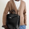 Andiamo Large Intrecciato Leather Messenger Bag - E2 Andiamo Large Intrecciato Leather Messenger Bag - E2
