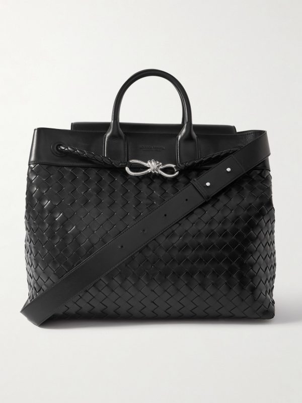 Andiamo Large Intrecciato Leather Messenger Bag Andiamo Large Intrecciato Leather Messenger Bag