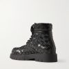 Haddock Intrecciato Leather Ankle Boots - BK Haddock Intrecciato Leather Ankle Boots - BK