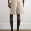 Straight-Leg Pleated Linen and Cotton-Blend Twill Shorts - BK