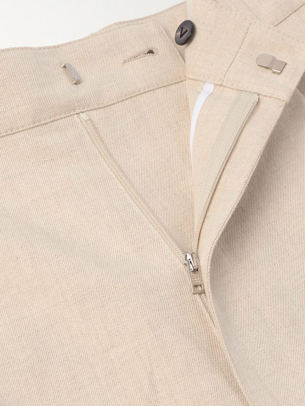 Straight-Leg Pleated Linen and Cotton-Blend Twill Shorts - E1