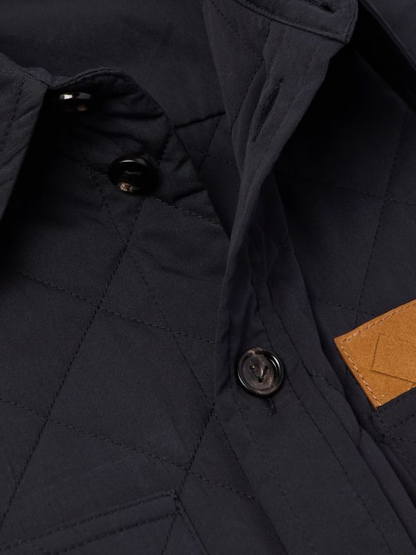 Intrecciato Suede-Trimmed Quilted Cotton-Blend Overshirt - CU