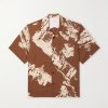 Convertible-Collar Printed Silk and Cotton-Blend Shantung Shirt Convertible-Collar Printed Silk and Cotton-Blend Shantung Shirt