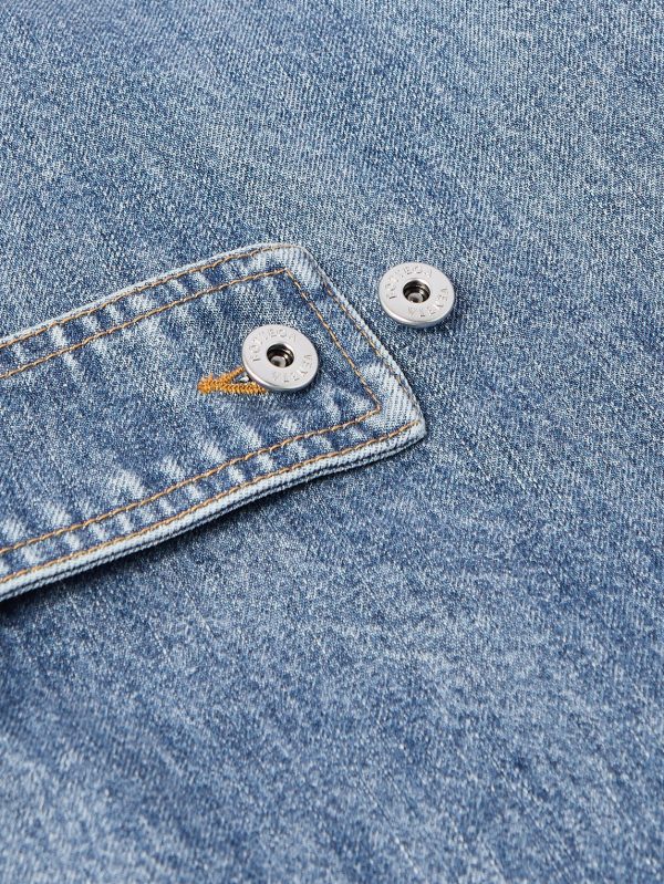 Intrecciato Leather-Panelled Denim Jacket - E1 Intrecciato Leather-Panelled Denim Jacket - E1