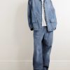 Intrecciato Leather-Panelled Denim Jacket - OU Intrecciato Leather-Panelled Denim Jacket - OU