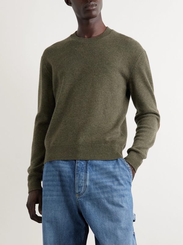Intrecciato Suede-Trimmed Cashmere-Blend Sweater - FR