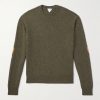 Intrecciato Suede-Trimmed Cashmere-Blend Sweater