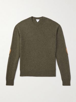 Intrecciato Suede-Trimmed Cashmere-Blend Sweater Intrecciato Suede-Trimmed Cashmere-Blend Sweater