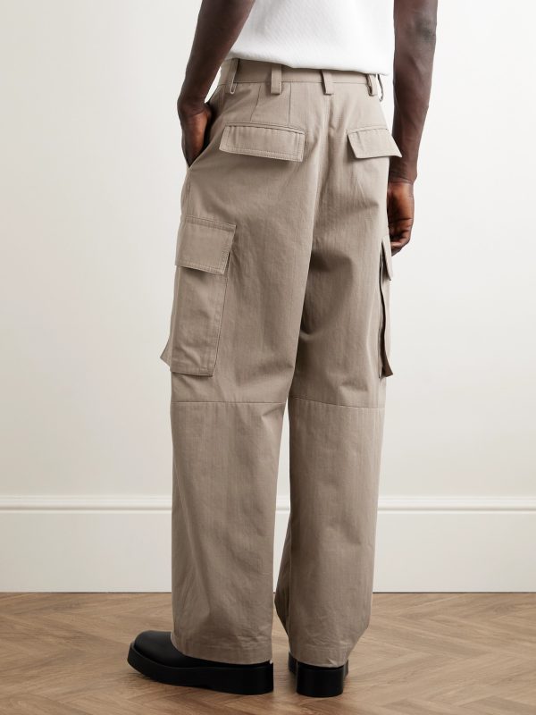 Wide-Leg Cotton-Twill Cargo Trousers - BK