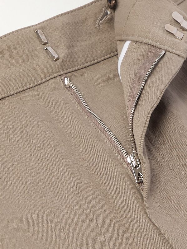Wide-Leg Cotton-Twill Cargo Trousers - E1