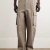 Wide-Leg Cotton-Twill Cargo Trousers - FR