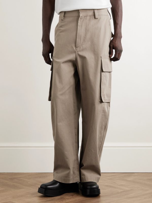Wide-Leg Cotton-Twill Cargo Trousers - FR