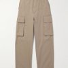 Wide-Leg Cotton-Twill Cargo Trousers