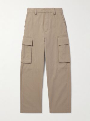 Wide-Leg Cotton-Twill Cargo Trousers