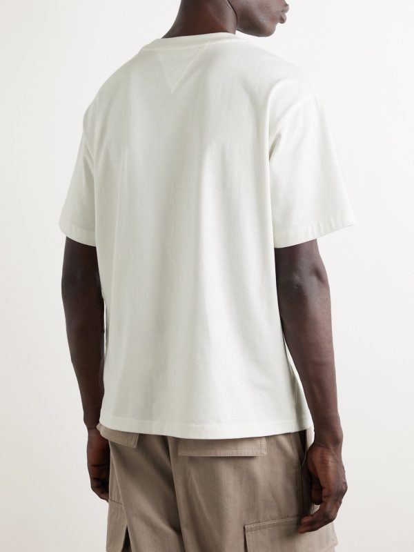 Intrecciato Suede-Trimmed Cotton-Jersey T-Shirt - BK