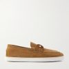 Embellished Suede Boat Shoes