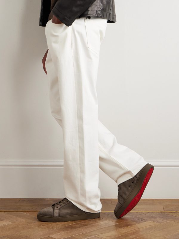 Louis Junior Grosgrain-Trimmed Suede Sneakers - OU