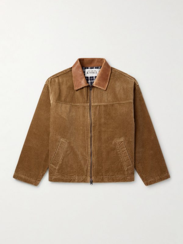Wiri Leather-Trimmed Cotton-Corduroy Jacket Wiri Leather-Trimmed Cotton-Corduroy Jacket