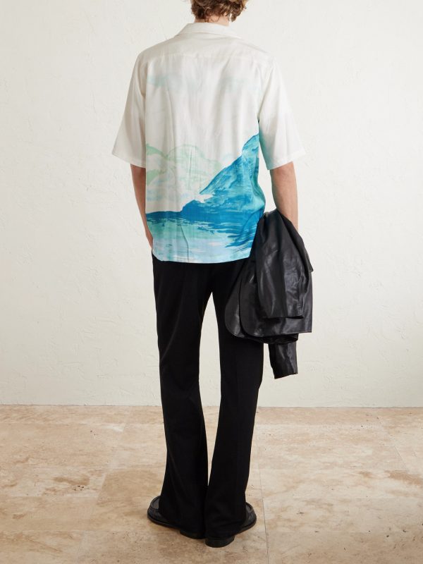 Paradise Camp-Collar Printed Lyocell Shirt - BK Paradise Camp-Collar Printed Lyocell Shirt - BK
