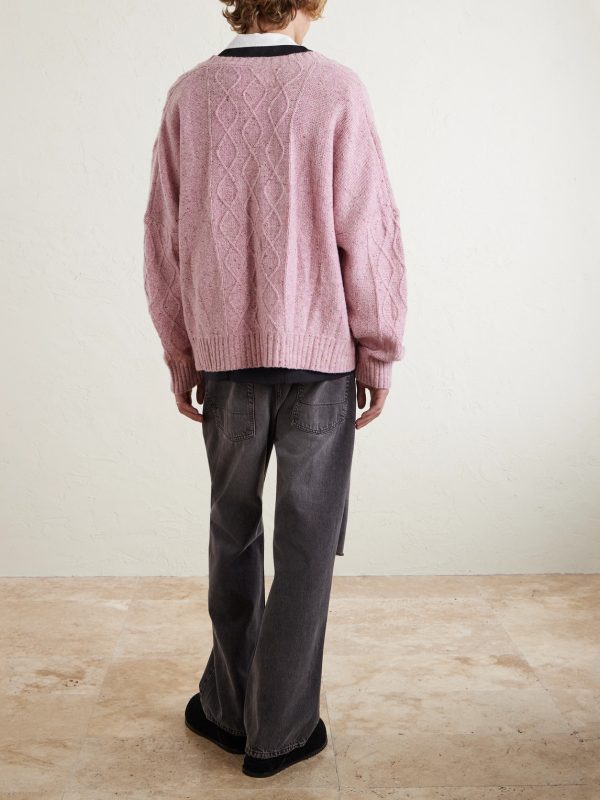 Keanu Cable-Knit Merino Wool-Blend Cardigan - BK