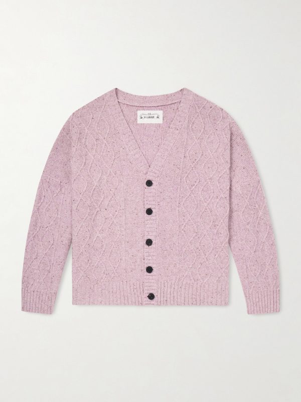 Keanu Cable-Knit Merino Wool-Blend Cardigan