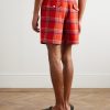 Gable Straight-Leg Pleated Checked Wool Shorts - BK Gable Straight-Leg Pleated Checked Wool Shorts - BK
