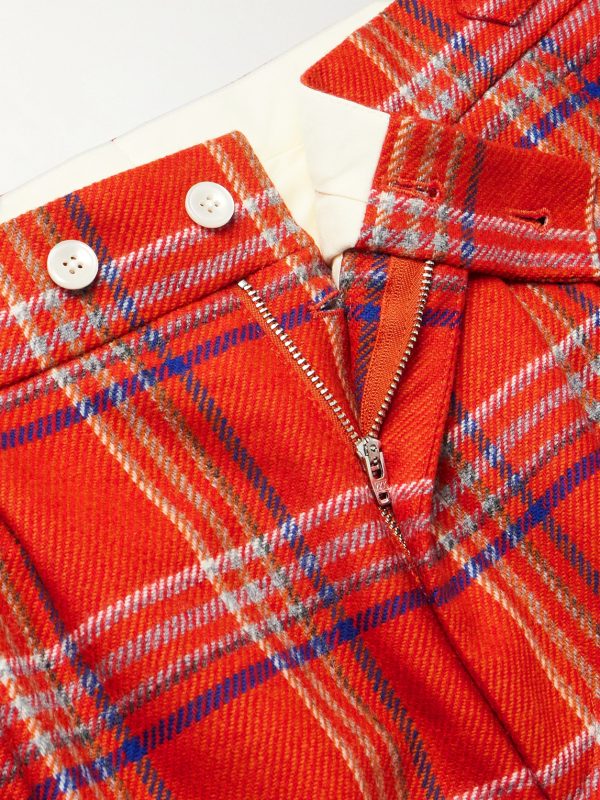 Gable Straight-Leg Pleated Checked Wool Shorts - E1 Gable Straight-Leg Pleated Checked Wool Shorts - E1