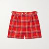 Gable Straight-Leg Pleated Checked Wool Shorts Gable Straight-Leg Pleated Checked Wool Shorts
