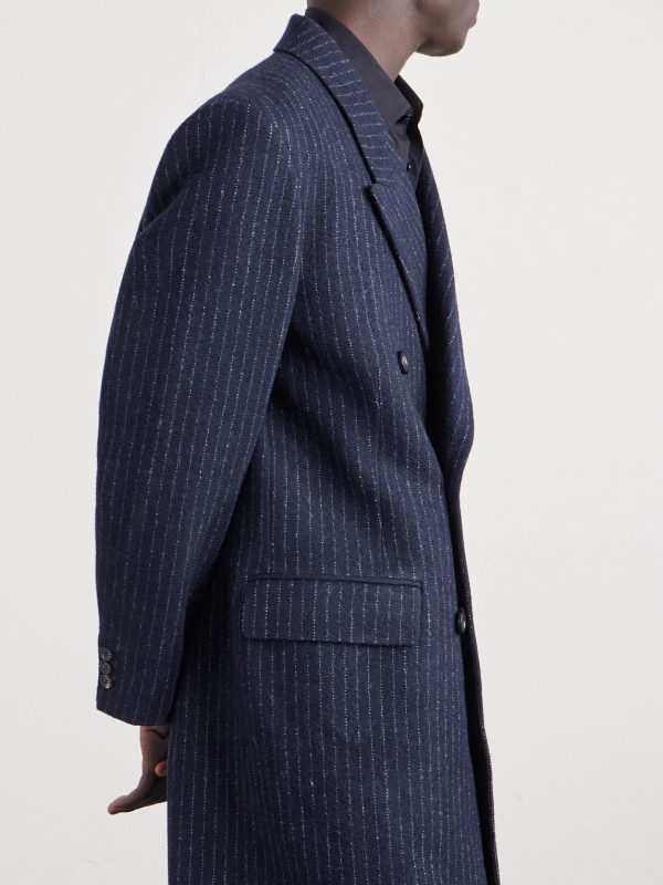 Waldorf Double-Breasted Pinstriped Virgin Wool Coat - CU Waldorf Double-Breasted Pinstriped Virgin Wool Coat - CU