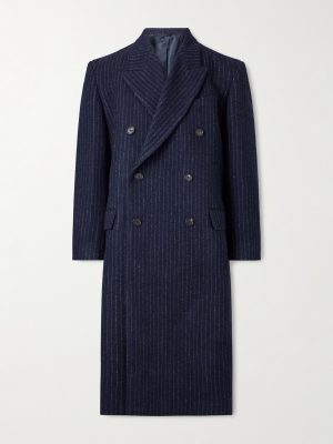 Waldorf Double-Breasted Pinstriped Virgin Wool Coat Waldorf Double-Breasted Pinstriped Virgin Wool Coat