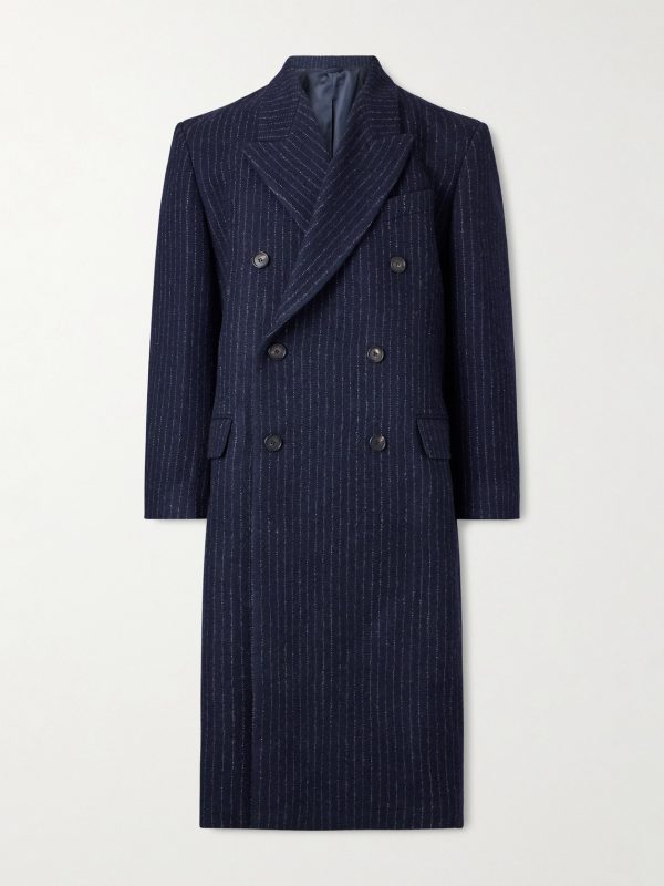 Waldorf Double-Breasted Pinstriped Virgin Wool Coat Waldorf Double-Breasted Pinstriped Virgin Wool Coat