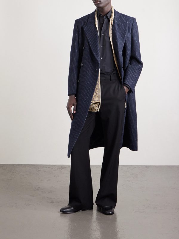 Waldorf Double-Breasted Pinstriped Virgin Wool Coat - OU Waldorf Double-Breasted Pinstriped Virgin Wool Coat - OU