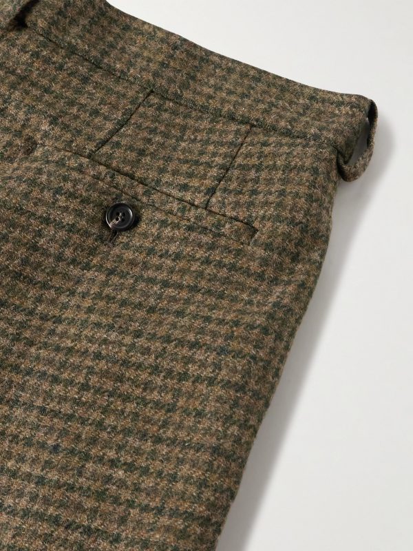 Morris Pleated Straight-Leg Houndstooth Wool Trousers - CU Morris Pleated Straight-Leg Houndstooth Wool Trousers - CU