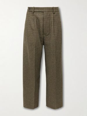 Morris Pleated Straight-Leg Houndstooth Wool Trousers Morris Pleated Straight-Leg Houndstooth Wool Trousers