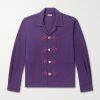 Astor Trillium Camp-Collar Embroidered Wool Shirt Astor Trillium Camp-Collar Embroidered Wool Shirt