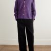 Astor Trillium Camp-Collar Embroidered Wool Shirt - OU Astor Trillium Camp-Collar Embroidered Wool Shirt - OU