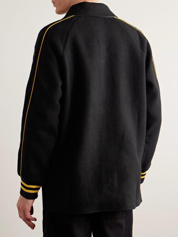 Reversible Logo-Appliquéd Wool and Satin Jacket - BK Reversible Logo-Appliquéd Wool and Satin Jacket - BK