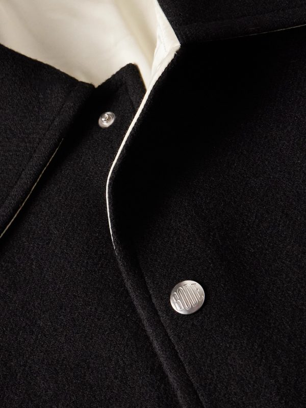 Reversible Logo-Appliquéd Wool and Satin Jacket - CU Reversible Logo-Appliquéd Wool and Satin Jacket - CU