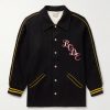 Reversible Logo-Appliquéd Wool and Satin Jacket Reversible Logo-Appliquéd Wool and Satin Jacket