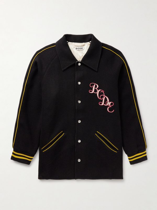 Reversible Logo-Appliquéd Wool and Satin Jacket Reversible Logo-Appliquéd Wool and Satin Jacket