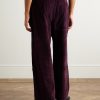 Wide-Leg Cropped Pleated Cotton-Corduroy Trousers - BK Wide-Leg Cropped Pleated Cotton-Corduroy Trousers - BK