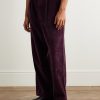 Wide-Leg Cropped Pleated Cotton-Corduroy Trousers - FR Wide-Leg Cropped Pleated Cotton-Corduroy Trousers - FR