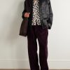 Wide-Leg Cropped Pleated Cotton-Corduroy Trousers - OU Wide-Leg Cropped Pleated Cotton-Corduroy Trousers - OU