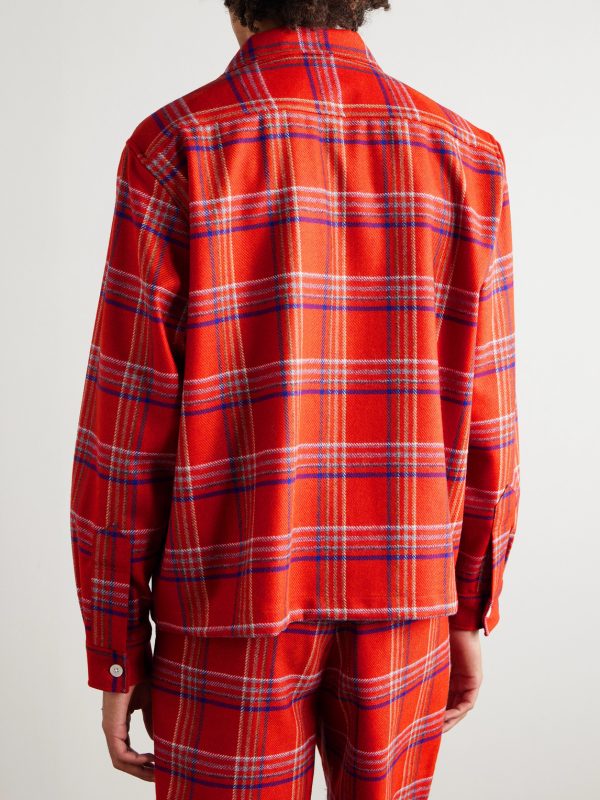 Gable Camp-Collar Checked Wool Overshirt - BK Gable Camp-Collar Checked Wool Overshirt - BK