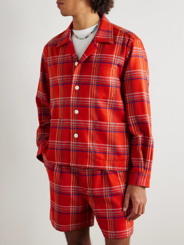 Gable Camp-Collar Checked Wool Overshirt - FR Gable Camp-Collar Checked Wool Overshirt - FR