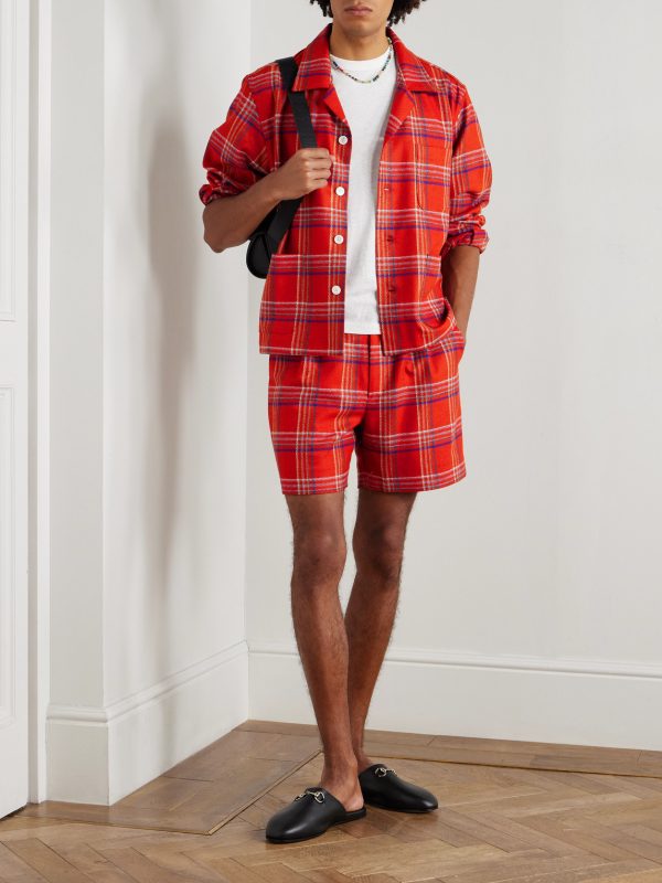 Gable Camp-Collar Checked Wool Overshirt - OU Gable Camp-Collar Checked Wool Overshirt - OU