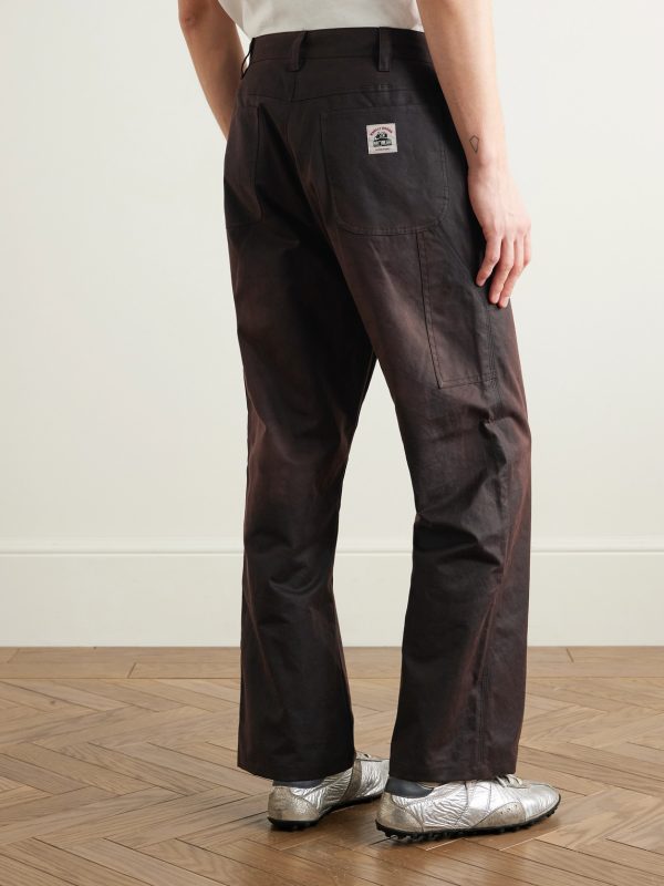 Knolly Brook Straight-Leg Waxed-Cotton Trousers - BK