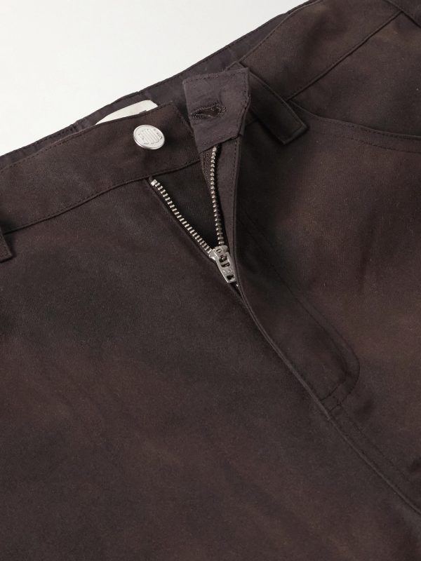 Knolly Brook Straight-Leg Waxed-Cotton Trousers - E1