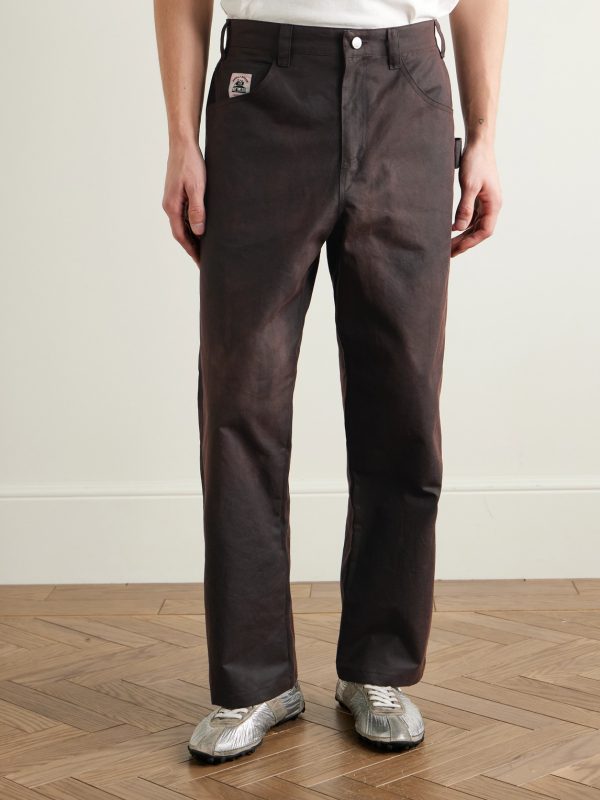 Knolly Brook Straight-Leg Waxed-Cotton Trousers - FR