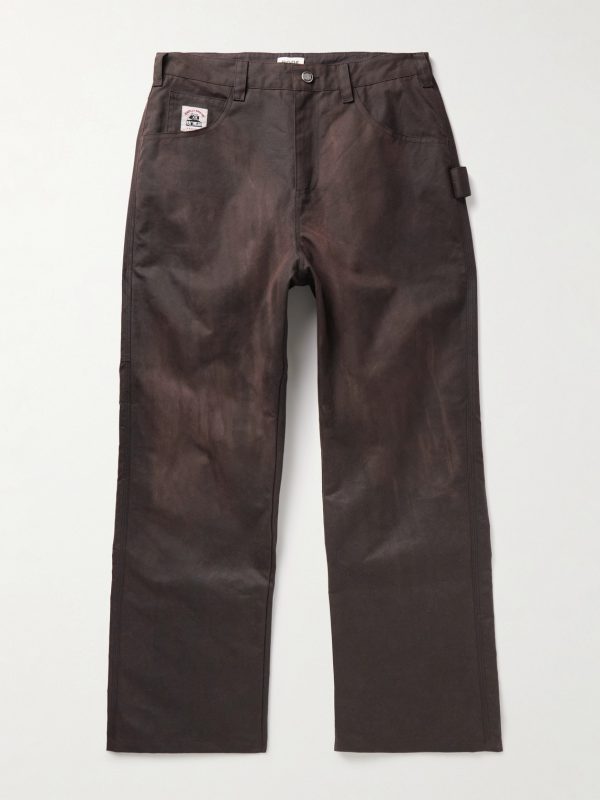 Knolly Brook Straight-Leg Waxed-Cotton Trousers